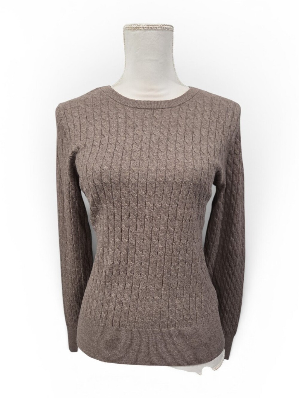 Old Navy So Soft Lite Classic Cable Knit Women's Sweater - Taupe Size Medium